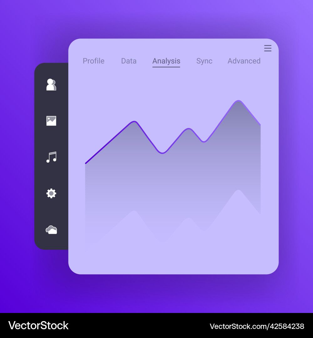 Profile data user interface mockup web vector image