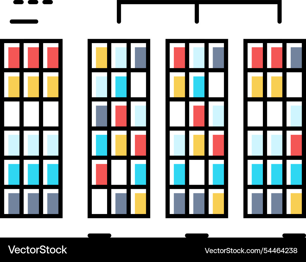 Radix sort algorithm color icon Radix sort algorithm color icon Vector Image