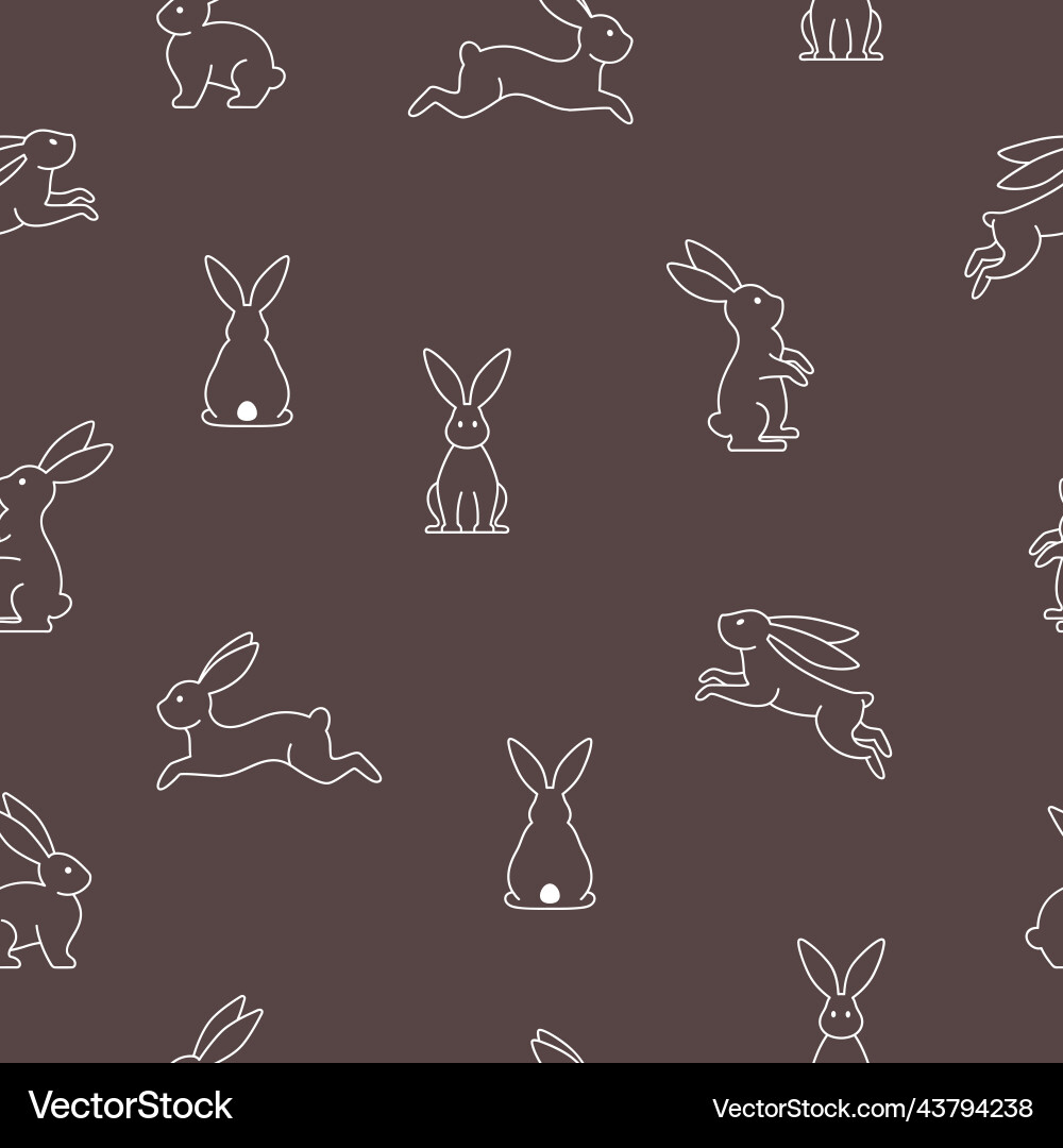 Seamless pattern with different rabbits white Seamless pattern with different rabbits white Vector Image