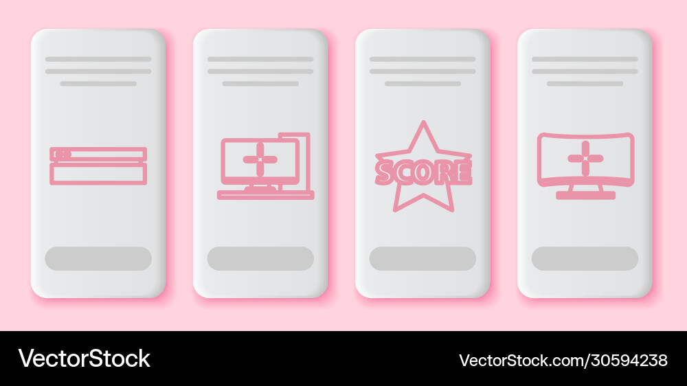 Set line video game console computer monitor Set line video game console computer monitor vector image