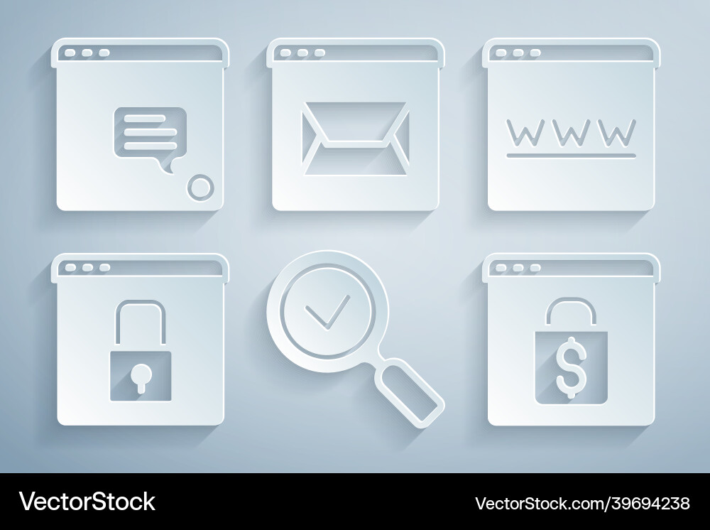 Set magnifying glass with check mark browser Set magnifying glass with check mark browser vector image