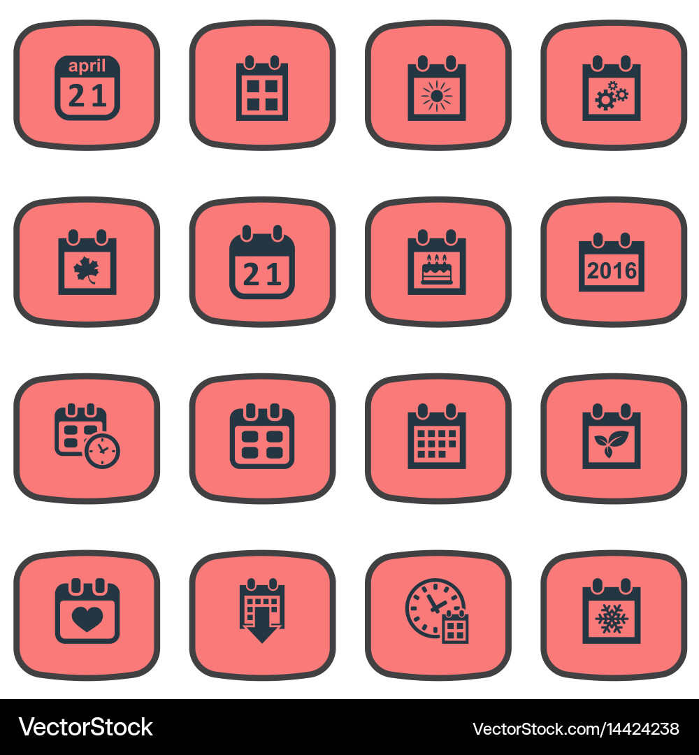 Set of simple calendar icons Vector Image