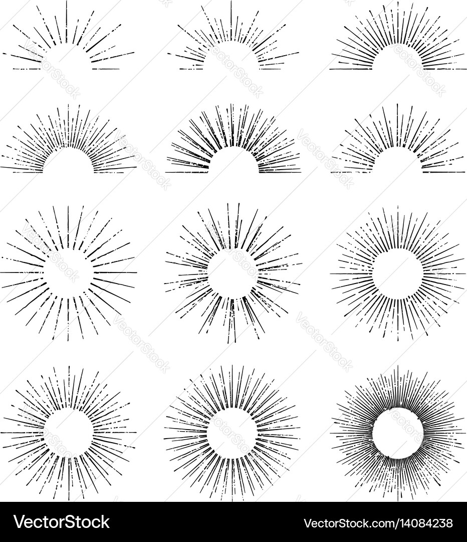 Sunburst set Royalty Free Vector Image - VectorStock