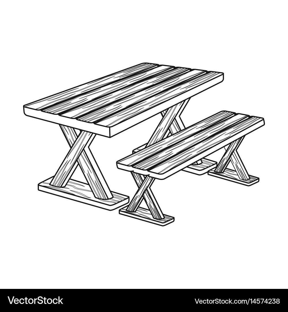 Table for restbbq single icon in outline style vector image