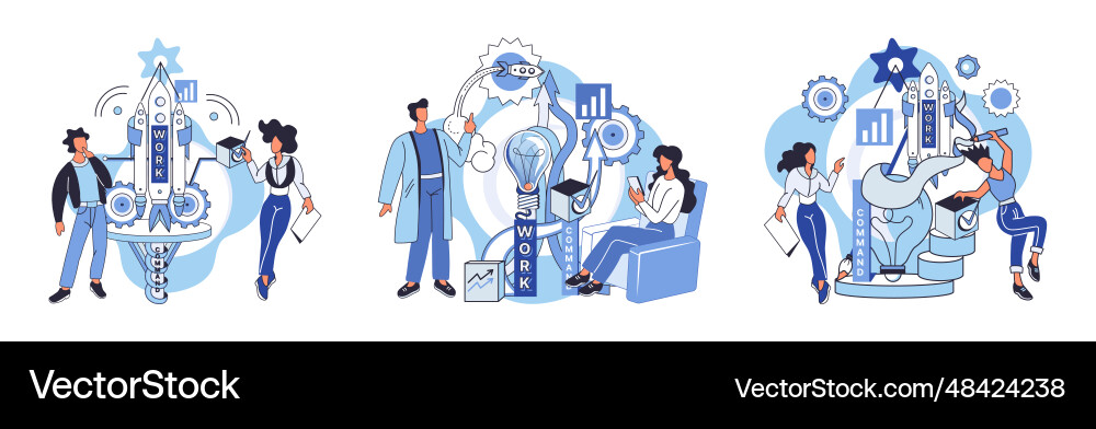Team solving complex problems teamwork Team solving complex problems teamwork vector image