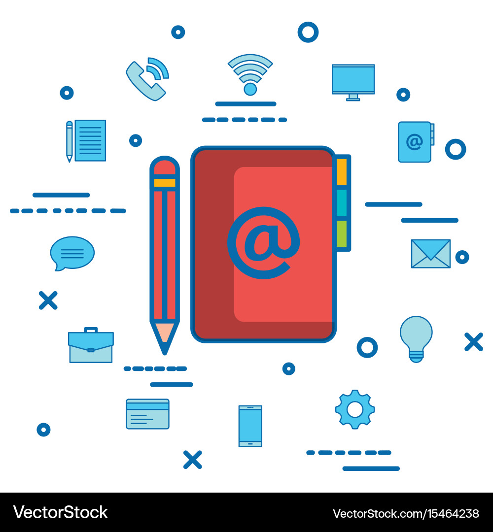 Technology and communication objects design Vector Image