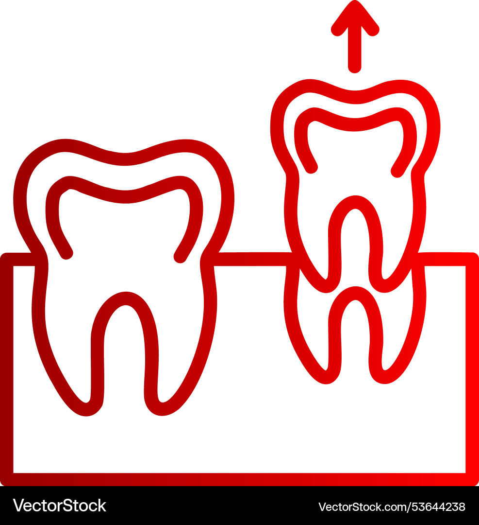 Teeth remove line gradient icon Vector Image