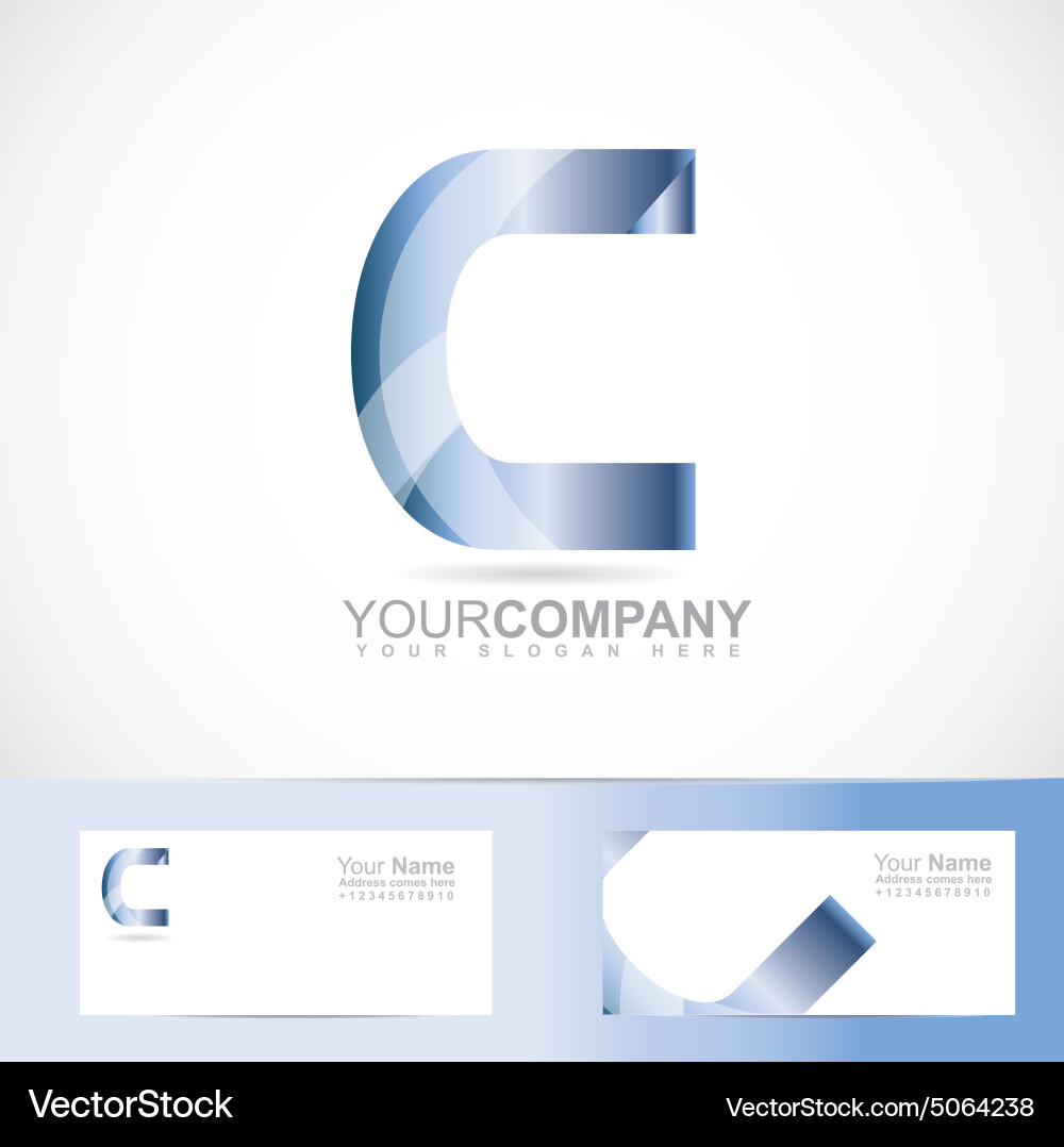Three Dimensional Letter C Logo Vector Image