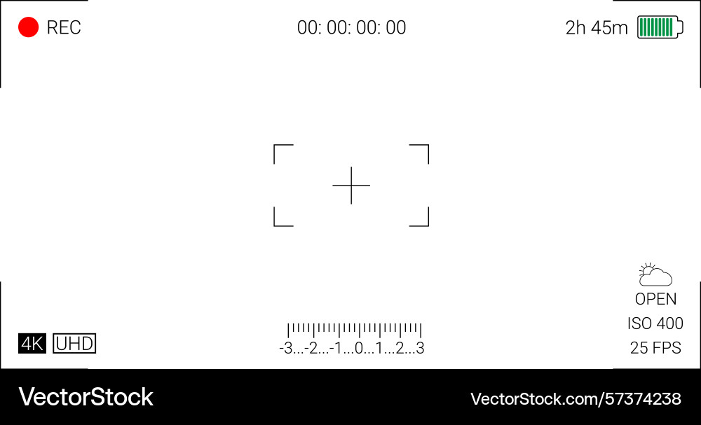 Transparent camera view recording design Vector Image