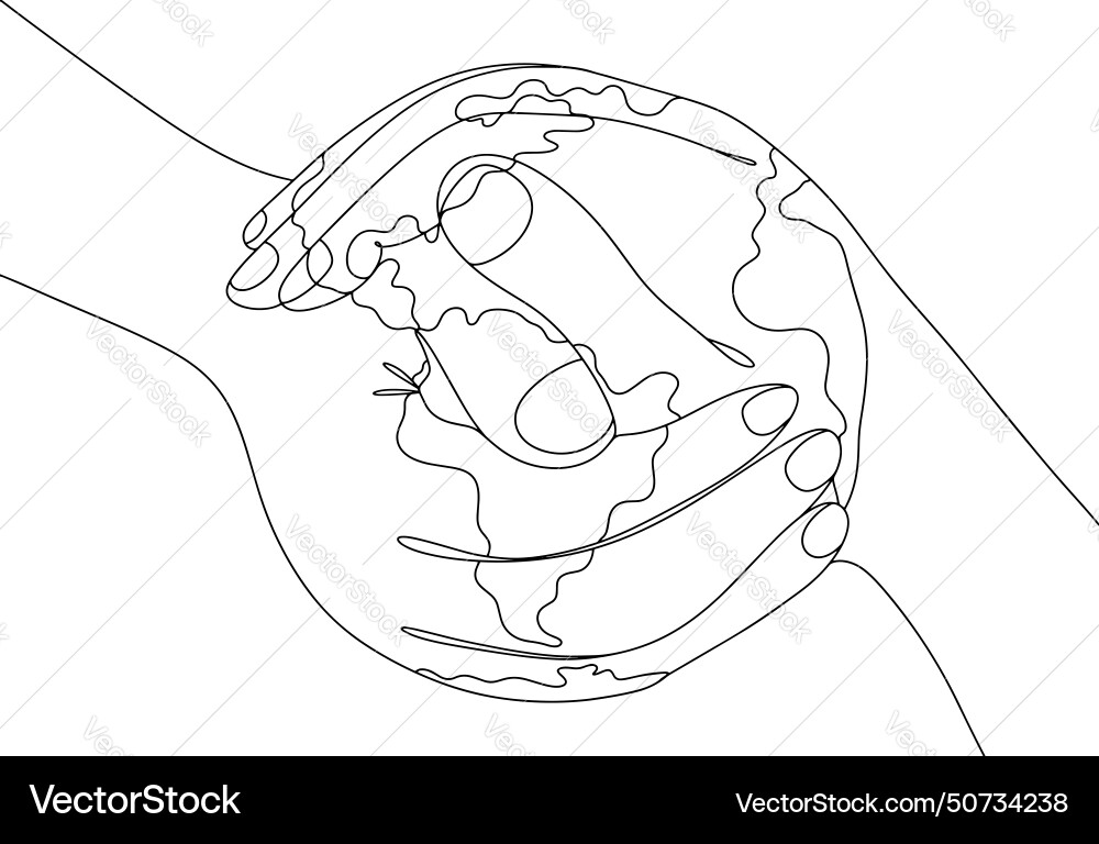 Unity together world one line Vector Image