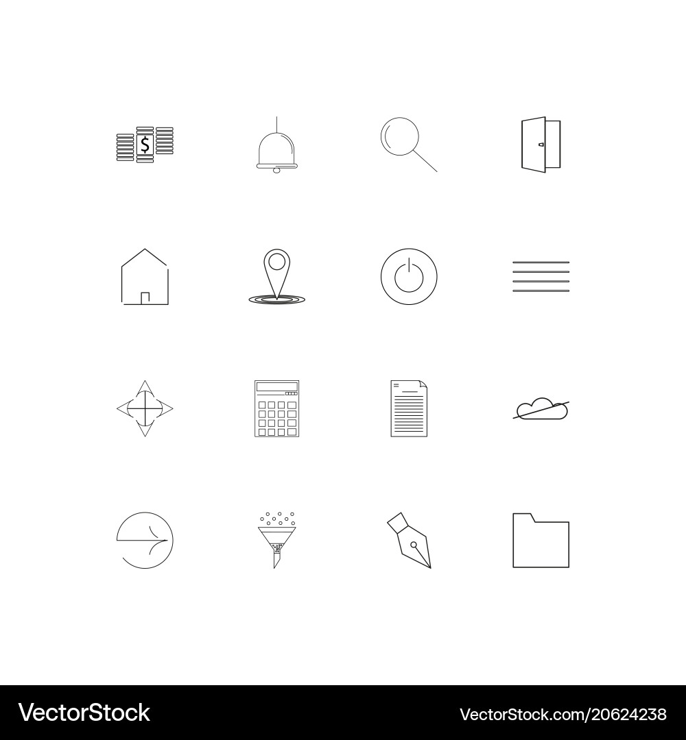 Web und Text einfache lineare Symbole gesetzt umrissen vektorbild