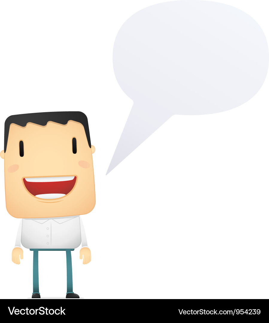 Casual Cartoon Man Talking Vector Image