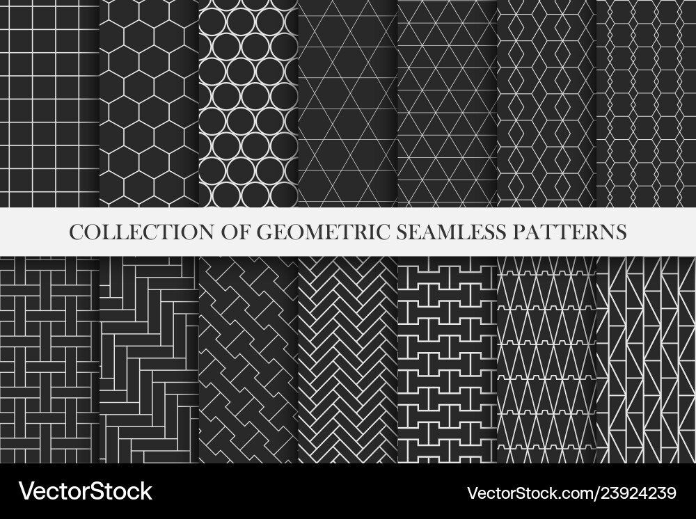 Collection of geometric seamless patterns Collection of geometric seamless patterns vector image