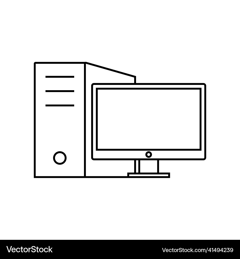 Desktop computer concept line icon linear Desktop computer concept line icon linear vector image