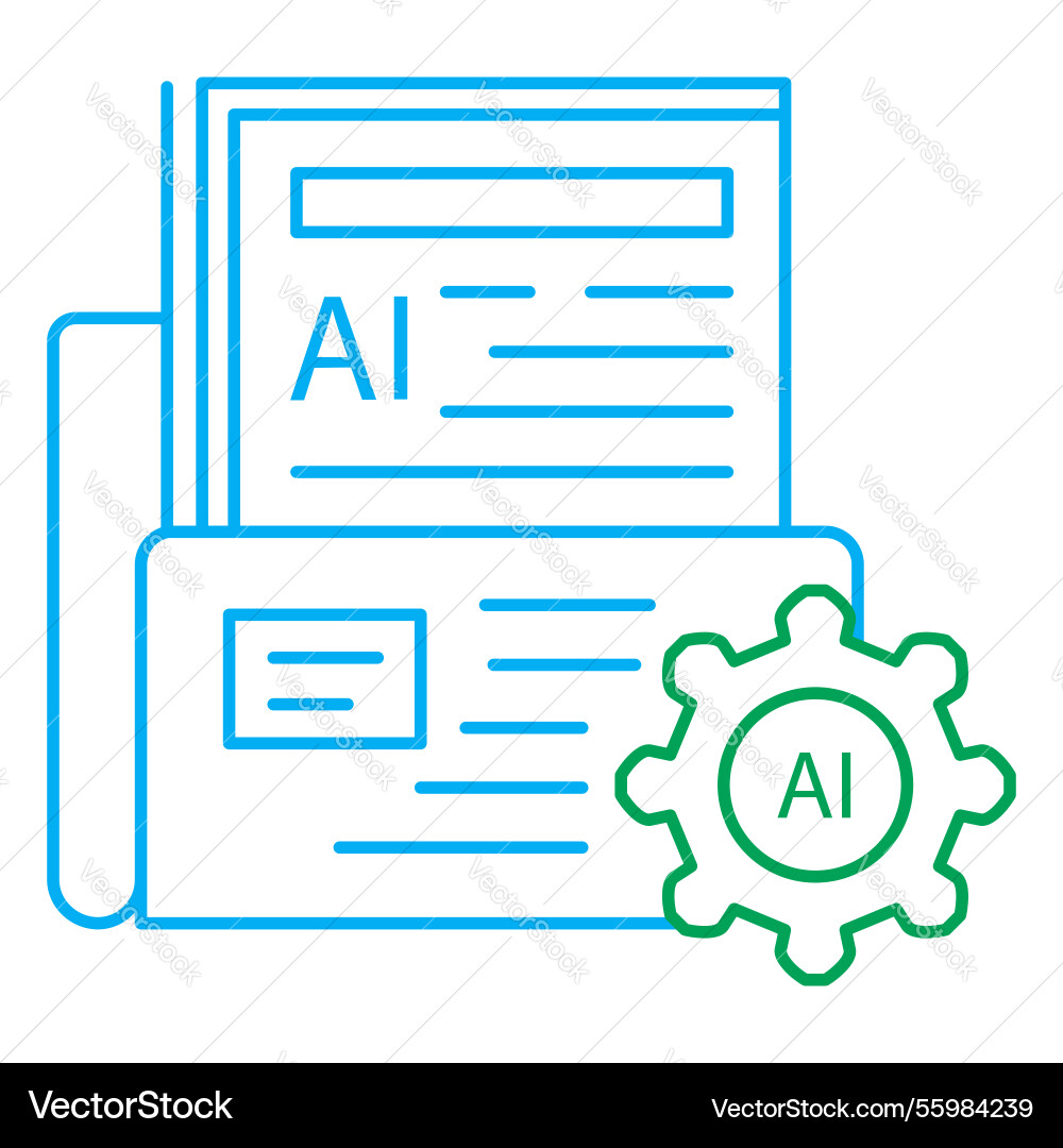 Digital data ai automation folder icon design Vector Image