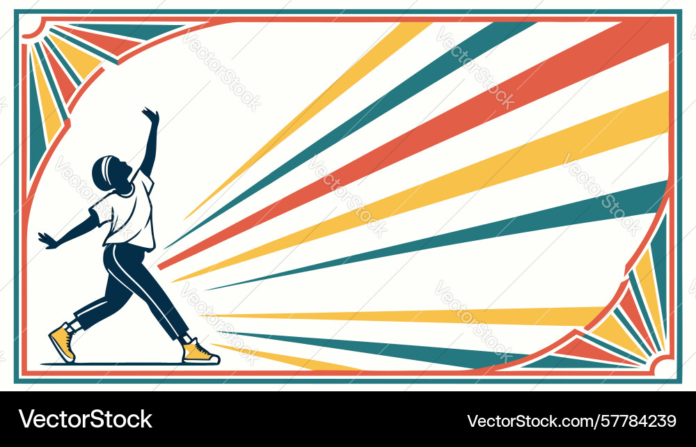 Energetic runner with dynamic radiating lines vector image