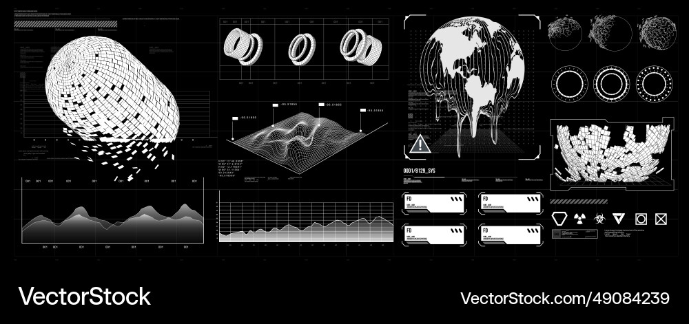 Futuristic shape element hud gui science Futuristic shape element hud gui science vector image