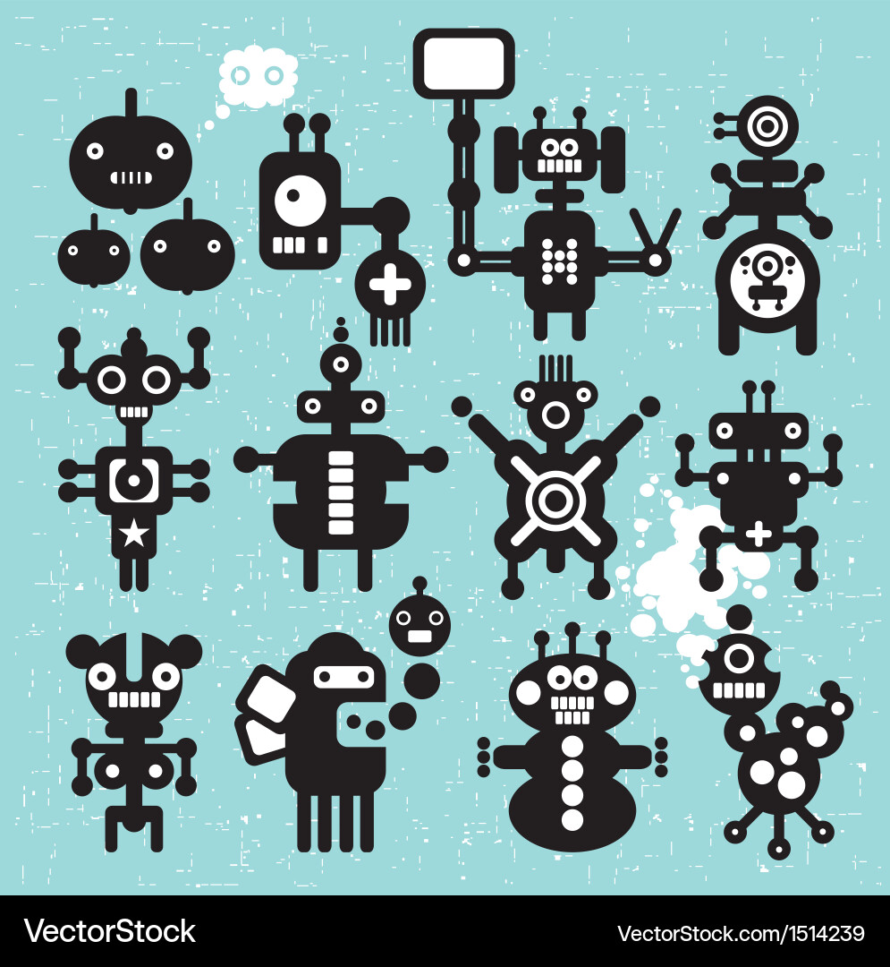 Monsters and robots collection 21 Vector Image