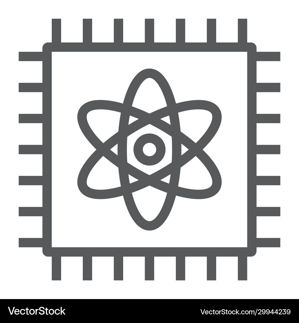 Quantum computing line icon technology Quantum computing line icon technology vector image