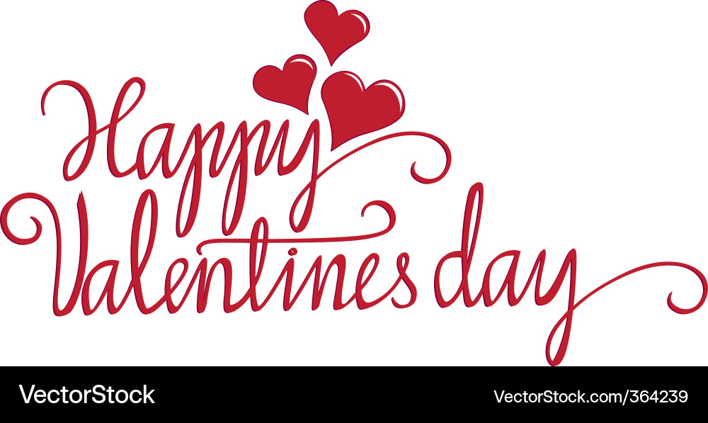 Romantic Valentine Script with Hearts vector image