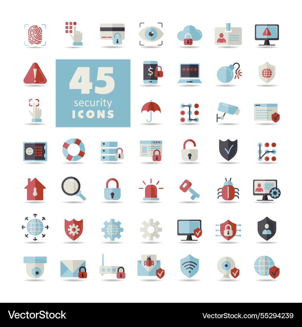 Security icon set cyber lock password unlock Security icon set cyber lock password unlock vector image