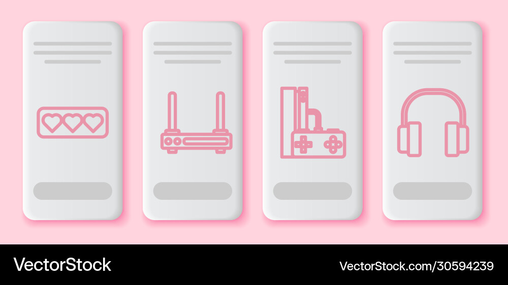 Set line like and heart router wi-fi signal Set line like and heart router wi-fi signal Vector Image