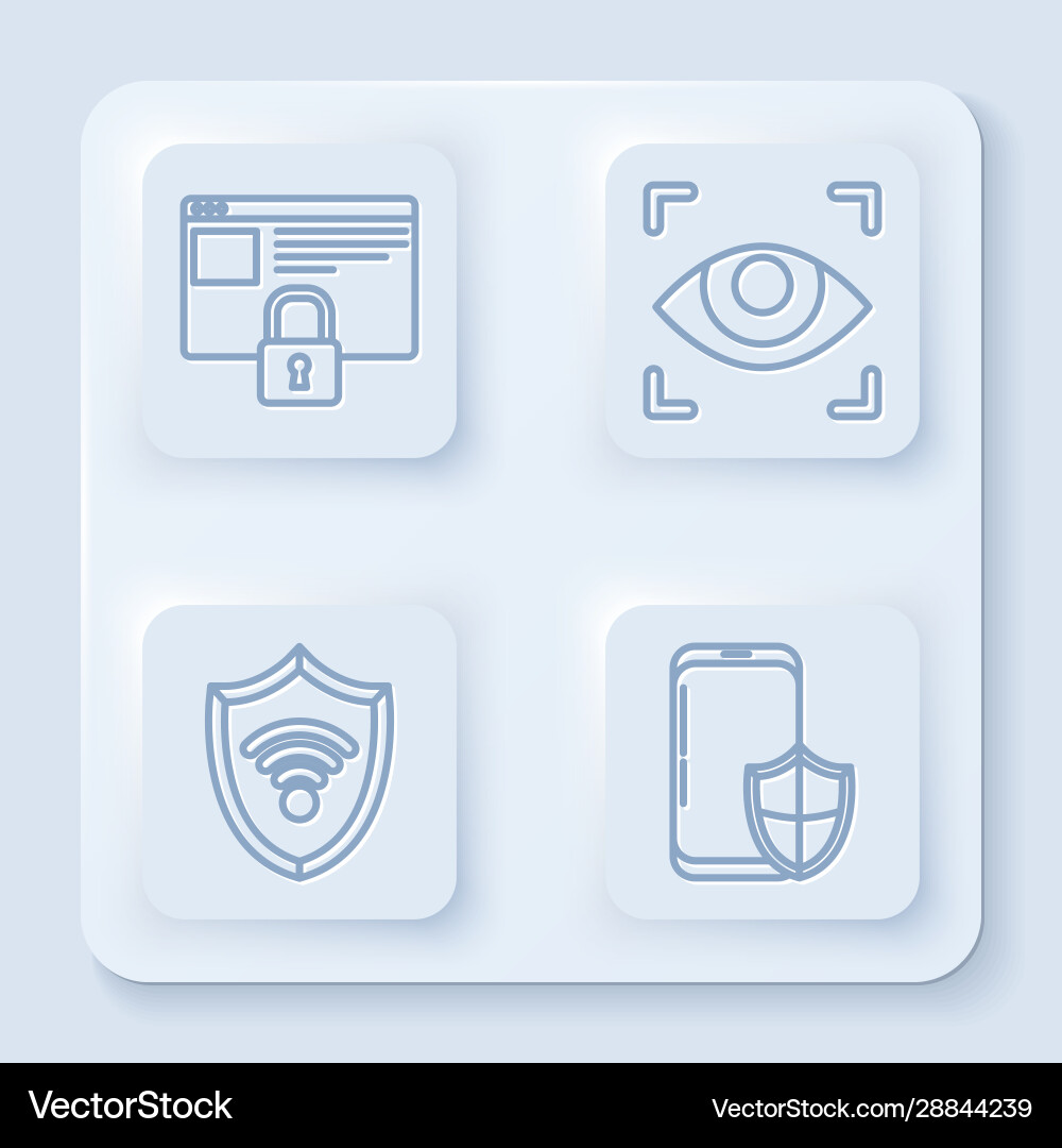 Set line secure your site with https ssl eye vector image