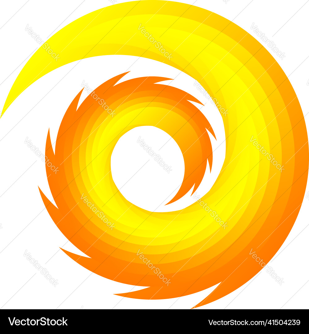 Spiral swirl twirl rotating segmented circle vector image