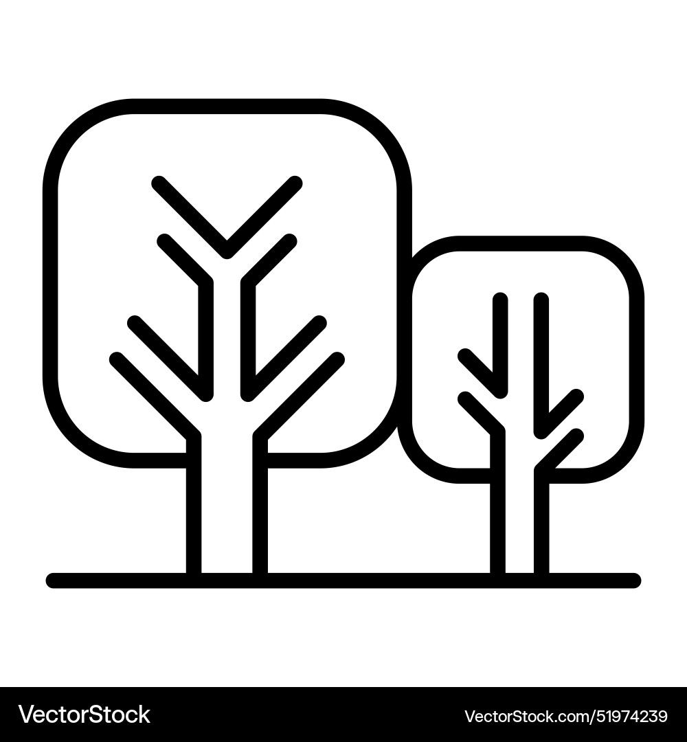 Tree icon in thin line style graphic design Vector Image