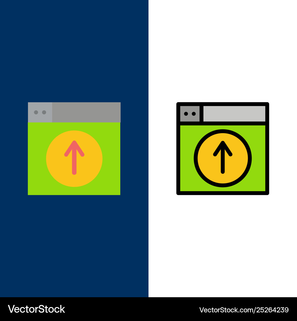 Upload up web design application icons flat Upload up web design application icons flat vector image