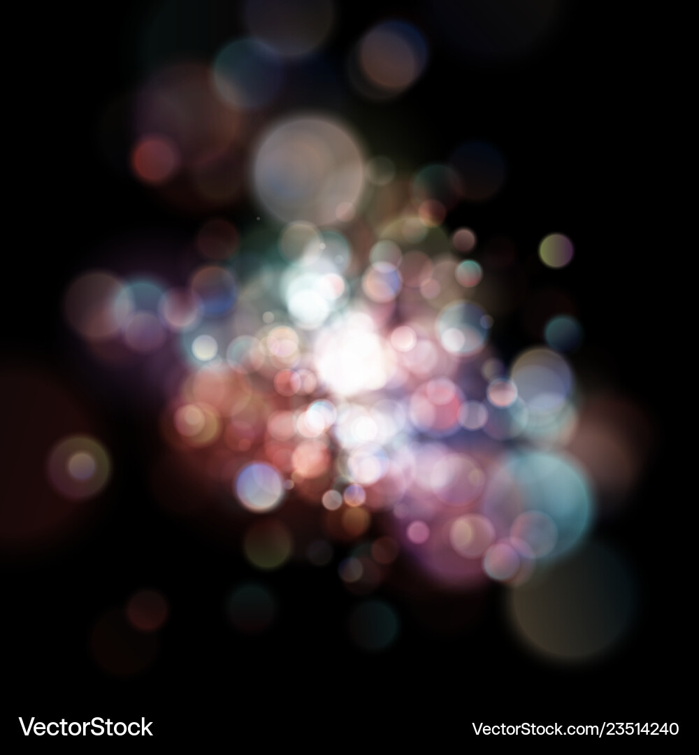 Abstract defocused circular color bokeh on dark Vector Image
