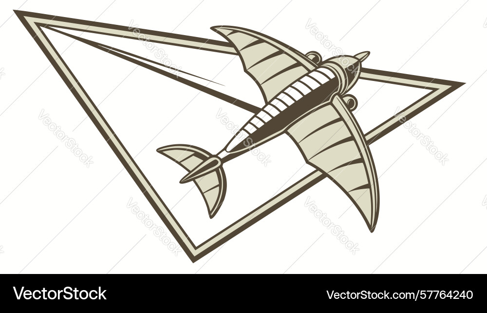 Abstract paper airplane triangular flight icon Vector Image