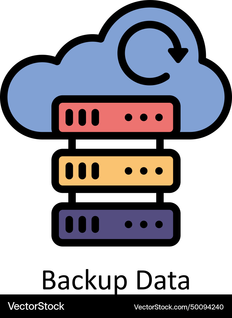Backup data filled outline icon style illus vector image