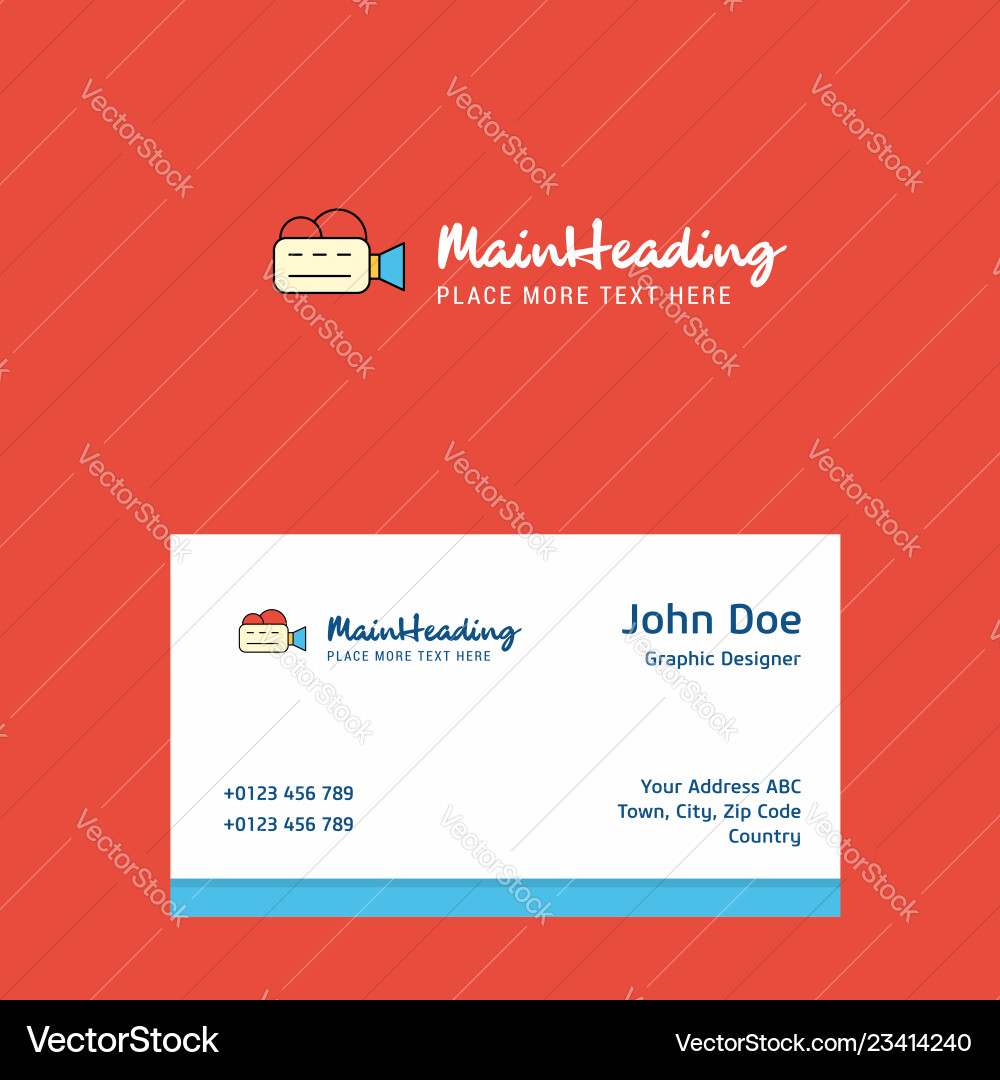 Camcoder logo design with business card template Camcoder logo design with business card template Vector Image