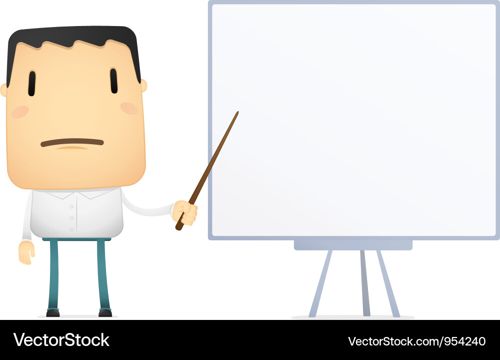 Cartoon Man with Pointer vector image