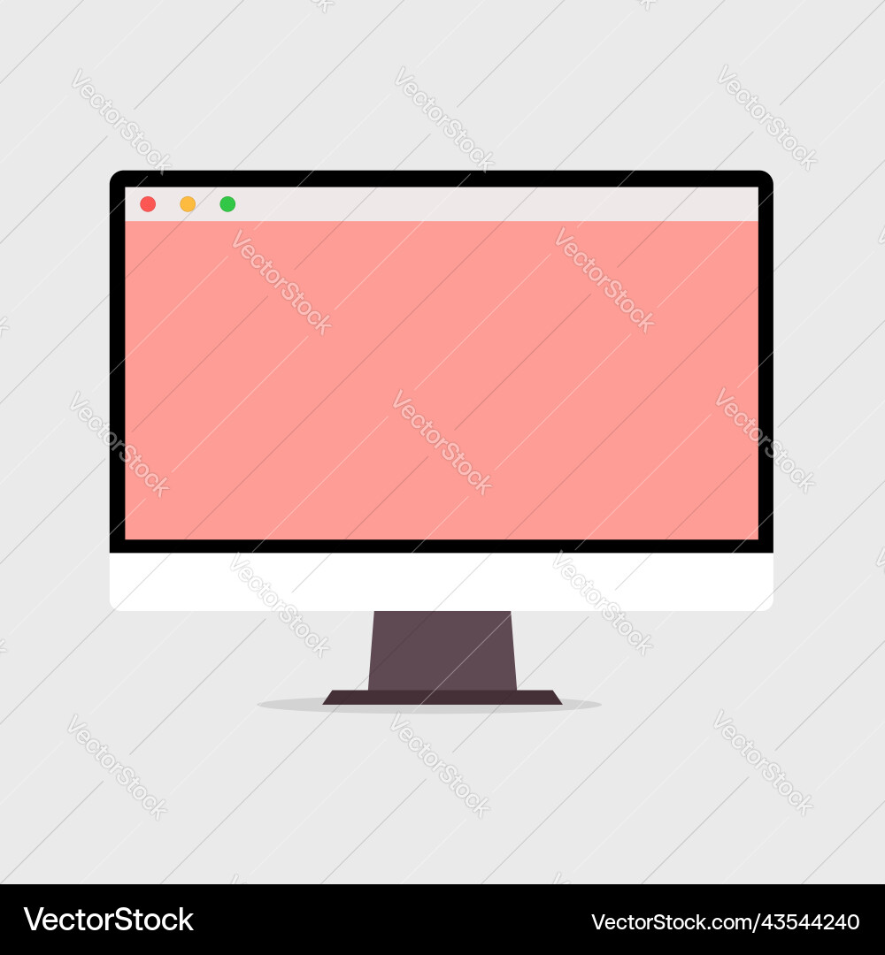 Colorful desktop computer monitor empty screen Vector Image