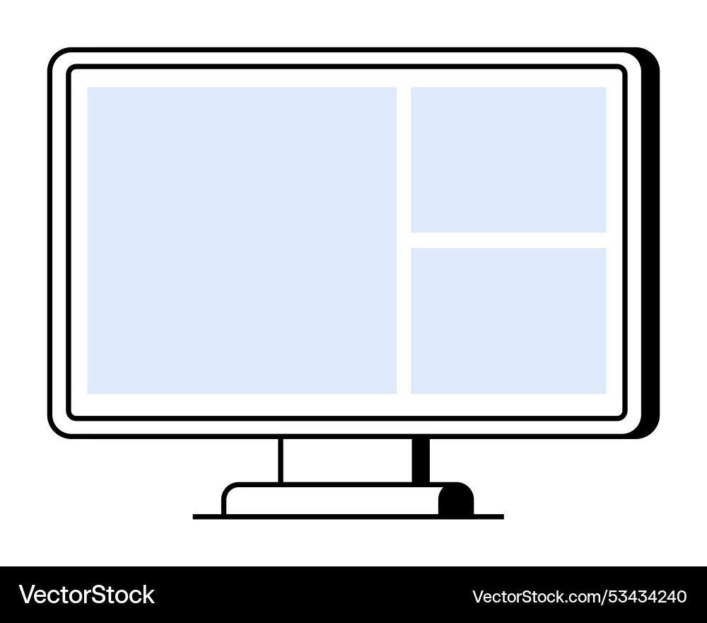 Computer monitor showing multiple windows Computer monitor showing multiple windows vector image