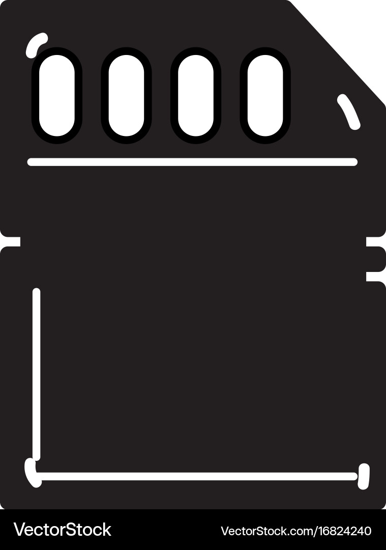 Contour technology micro sd data memory vector image