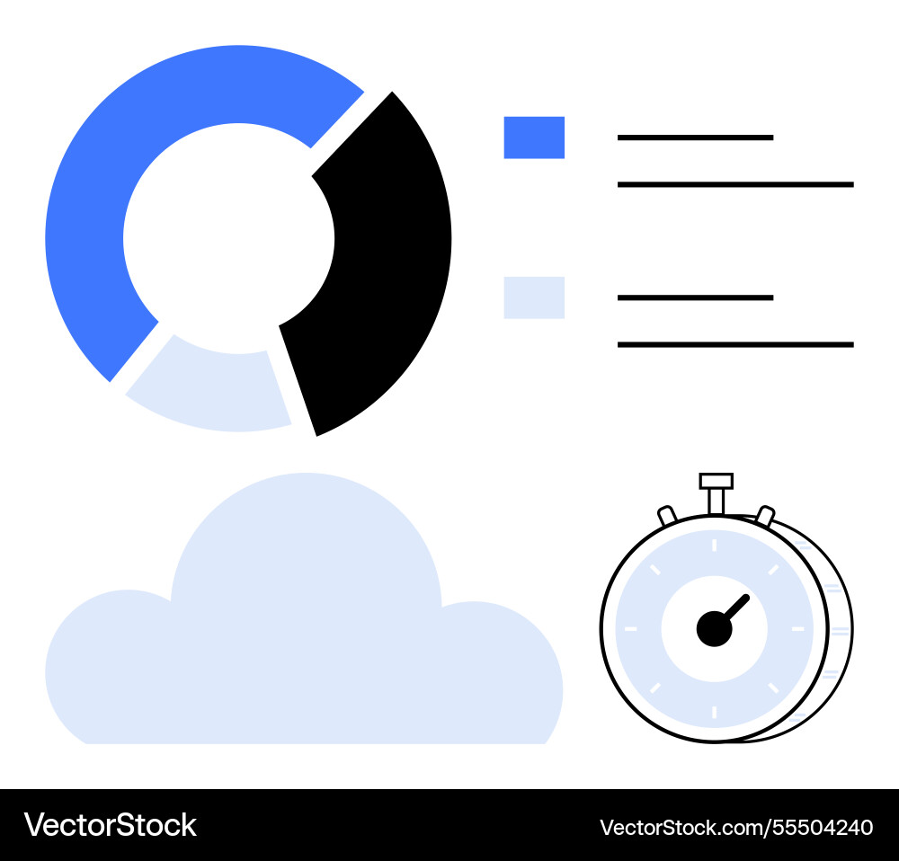 Data analytics concept with pie chart stopwatch Data analytics concept with pie chart stopwatch vector image