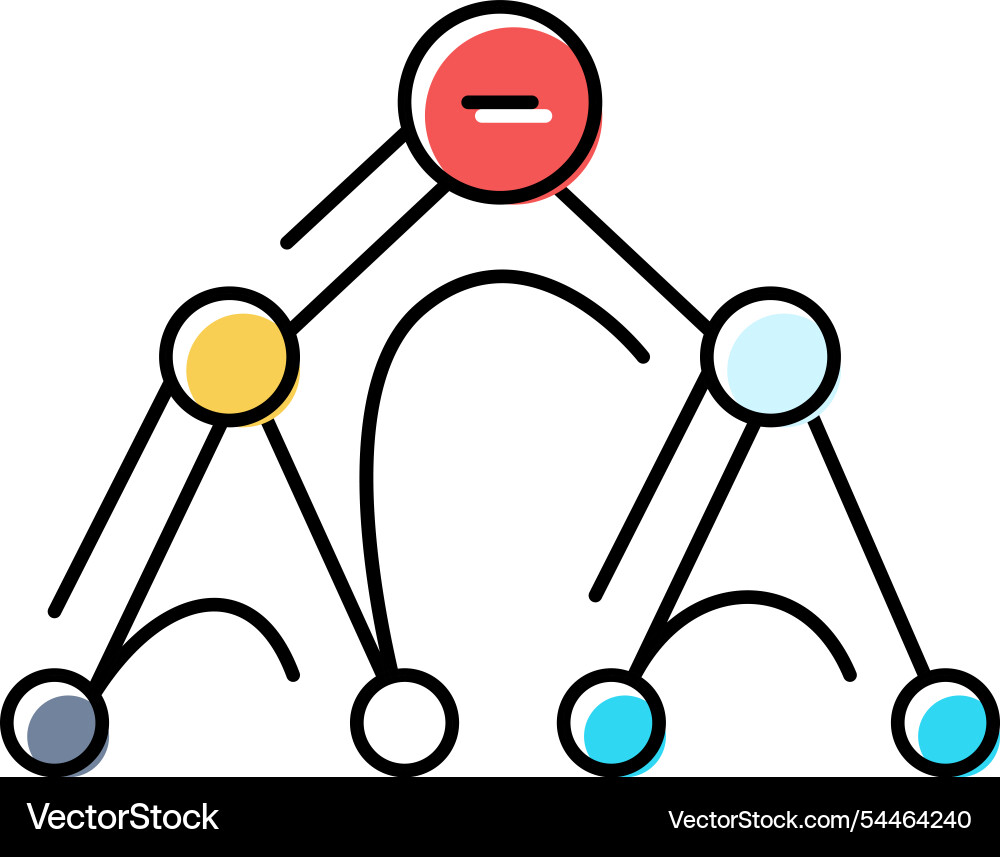 Depth first search dfs color icon Vector Image
