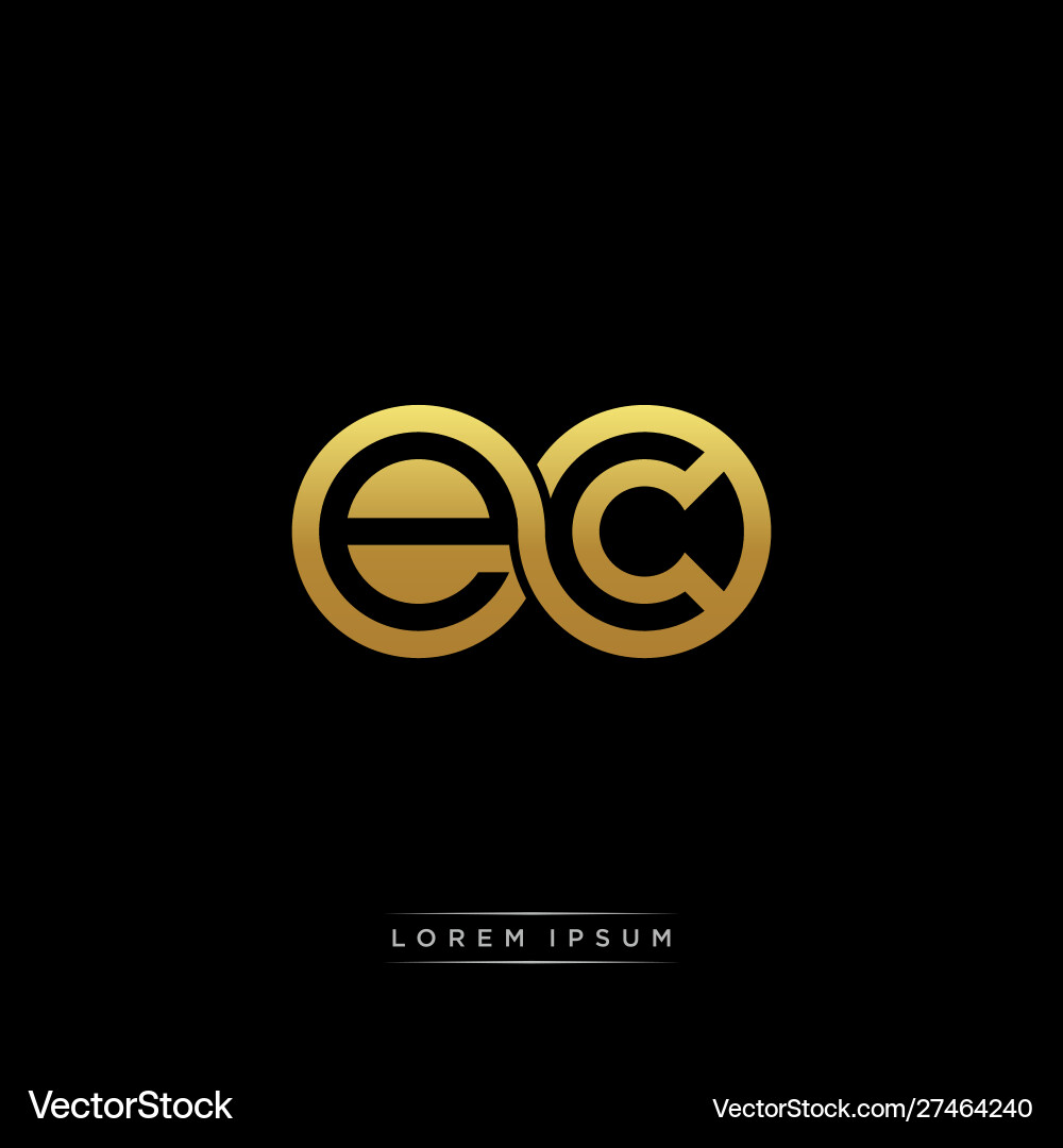 Elegant Circle Monogram - EC Initial vector image