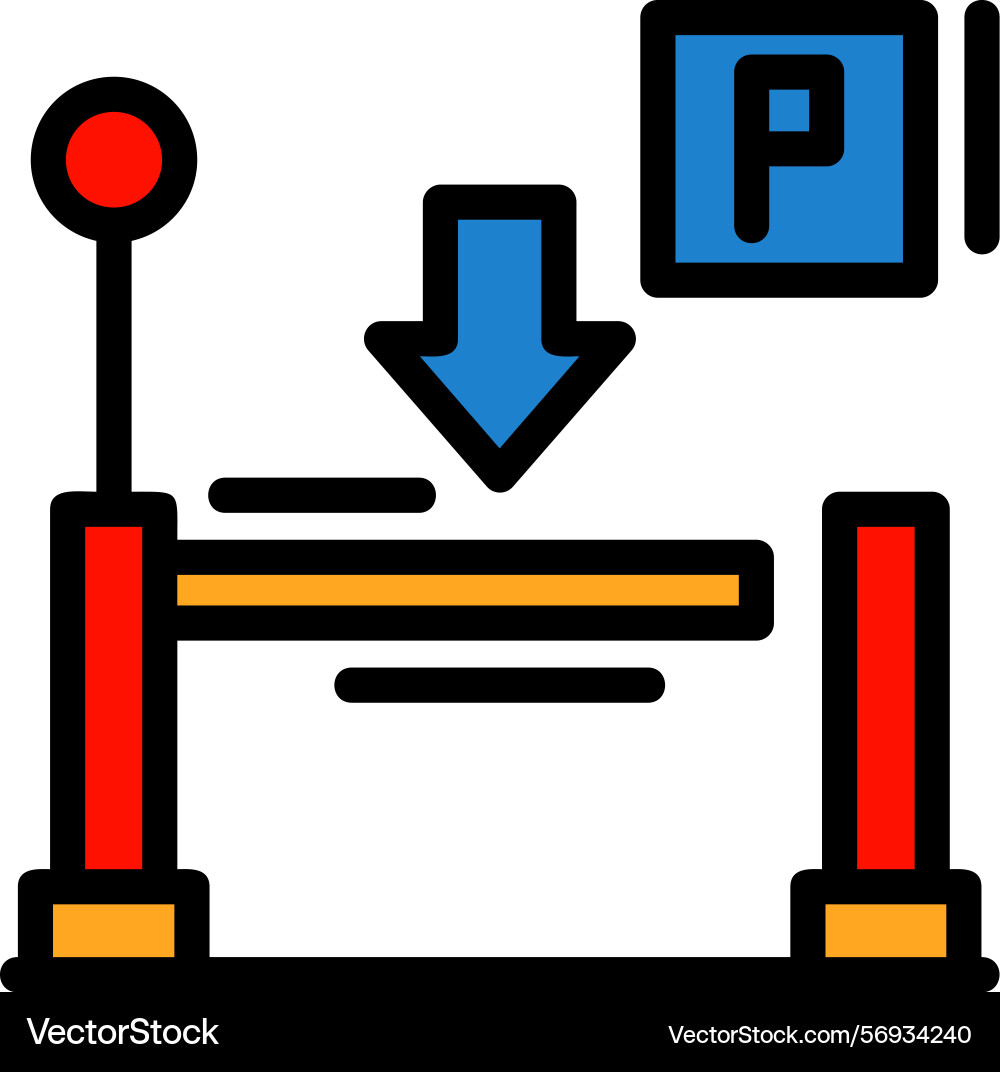 Entry ramp line filled style icon design Vector Image