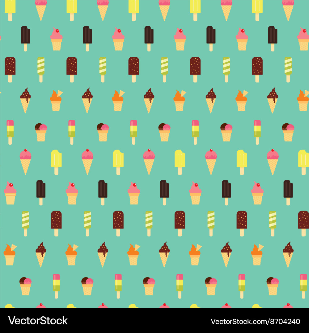 Ice Cream Pattern Background Vector Image