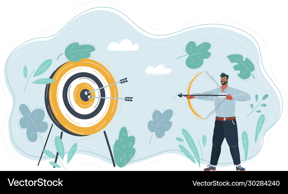Man shout in target Man shout in target vector image