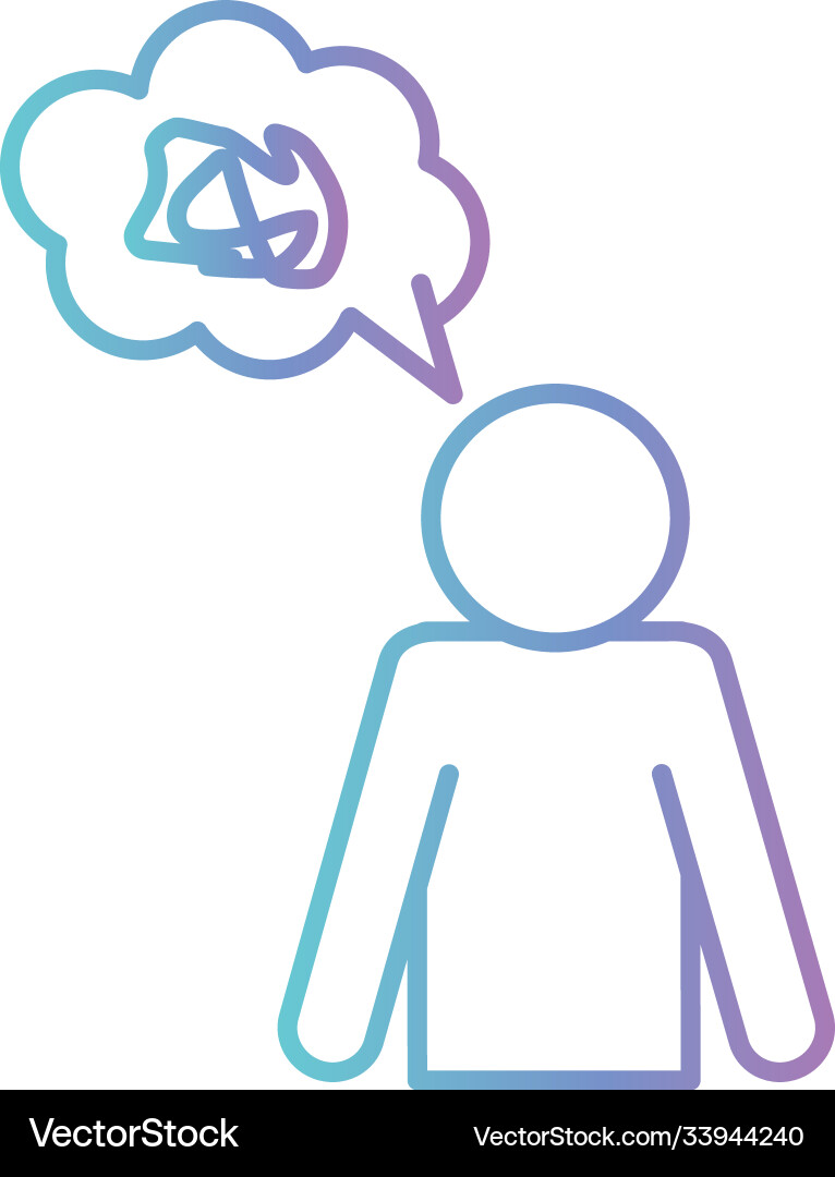 Man with insomnia gradient style icon vector image