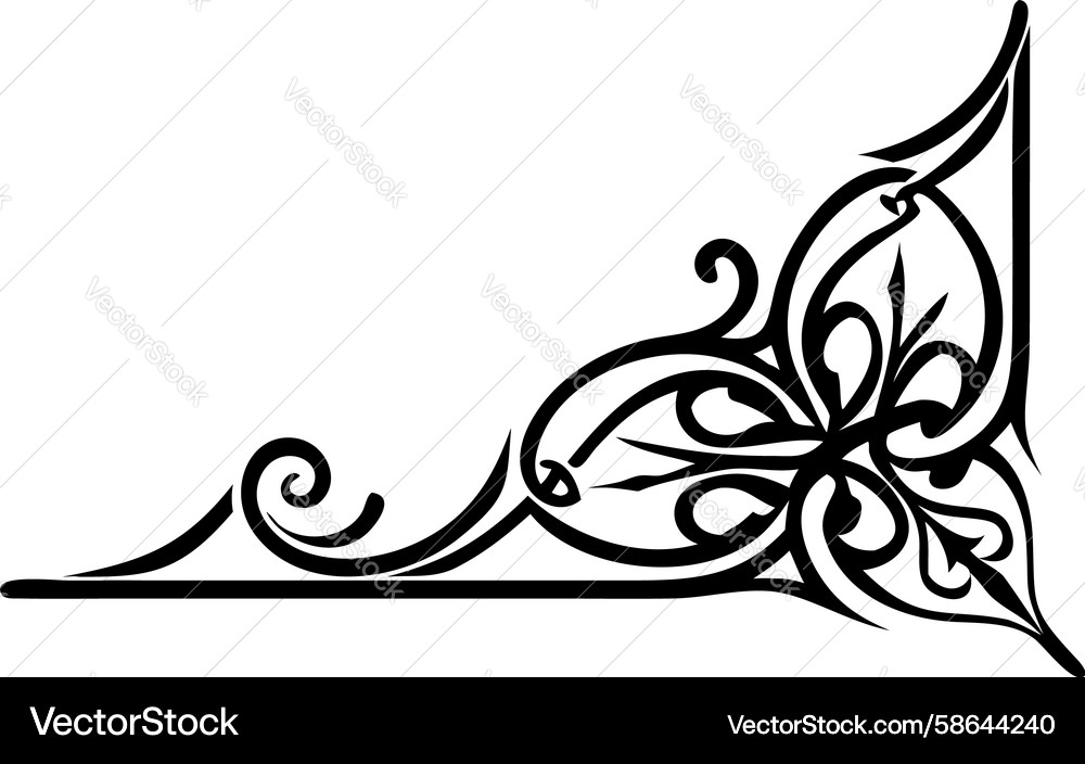 Ornate Scroll Corner Element Vector Image