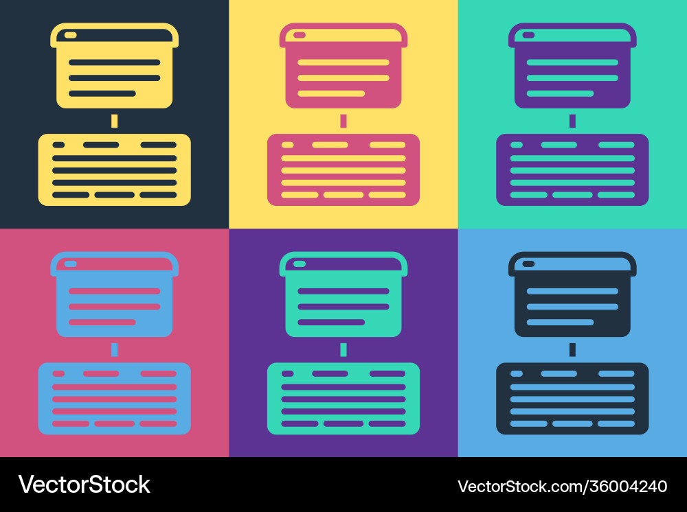 Pop art server data web hosting icon isolated Pop art server data web hosting icon isolated vector image