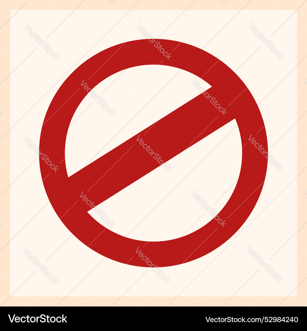 Red forbidden symbol denying access with diagonal Red forbidden symbol denying access with diagonal vector image