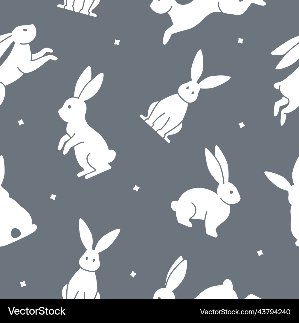 Seamless pattern with different rabbits Seamless pattern with different rabbits vector image