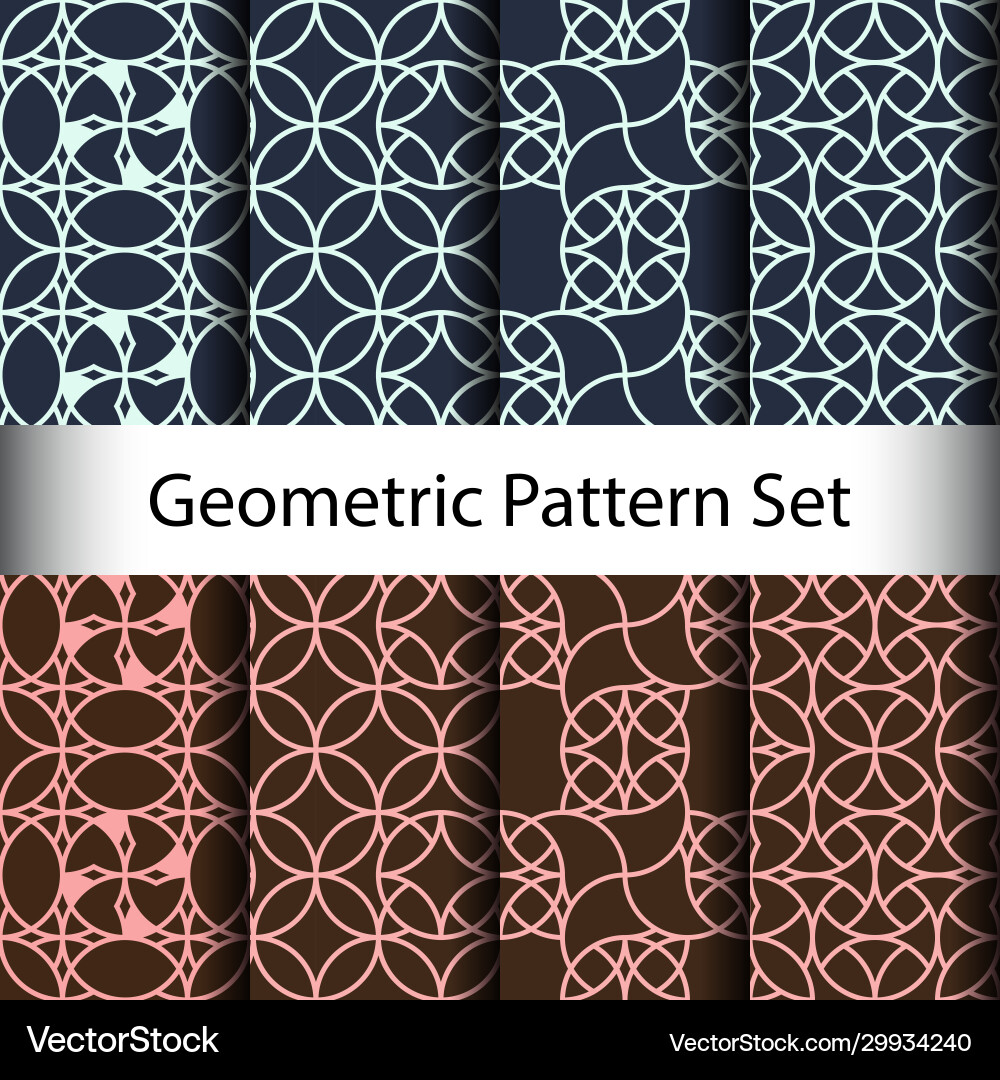 Set geometric seamless pattern background vector image